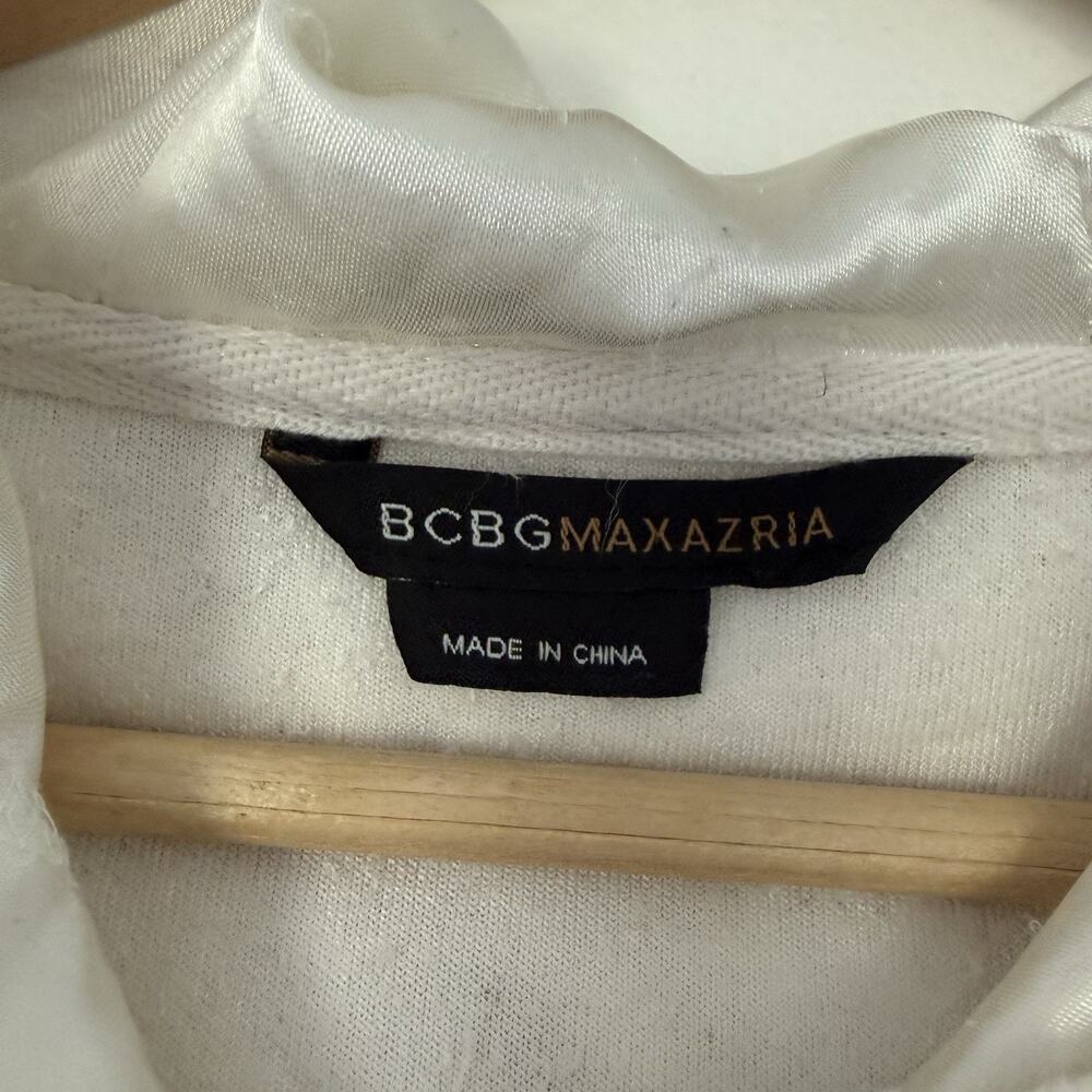 Y2K BCBG Velour Ivory Short Sleeve Rhinestone Bedazzled Hoodie L Trashy Bling - Picture 8 of 12